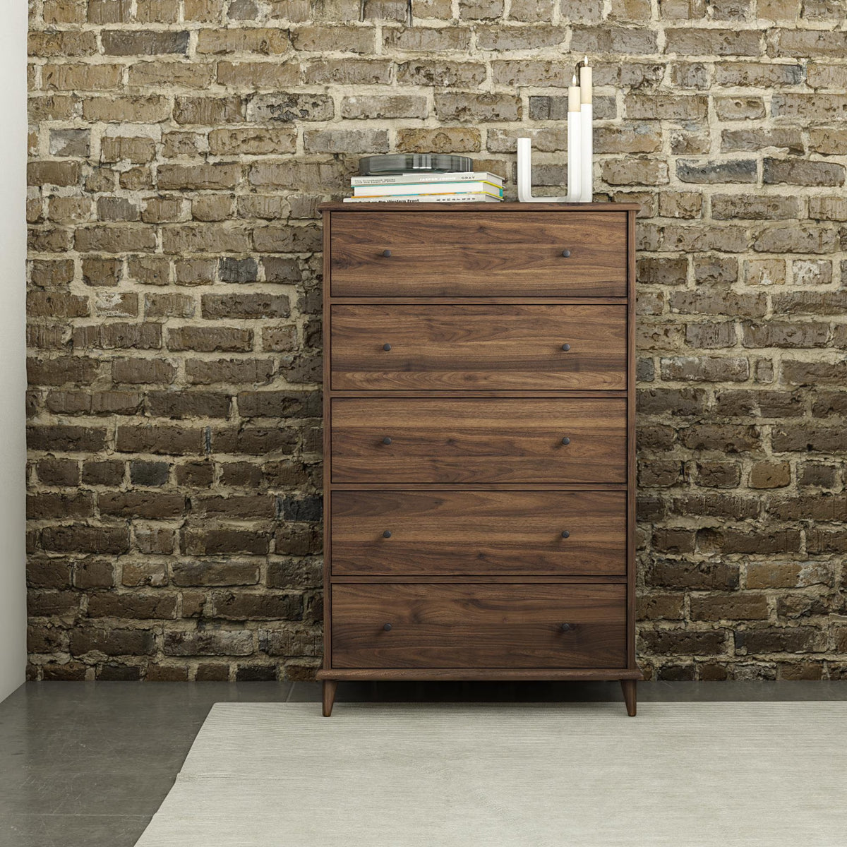 Ameriwood Home Farnsworth 5-Drawer Dresser, Walnut