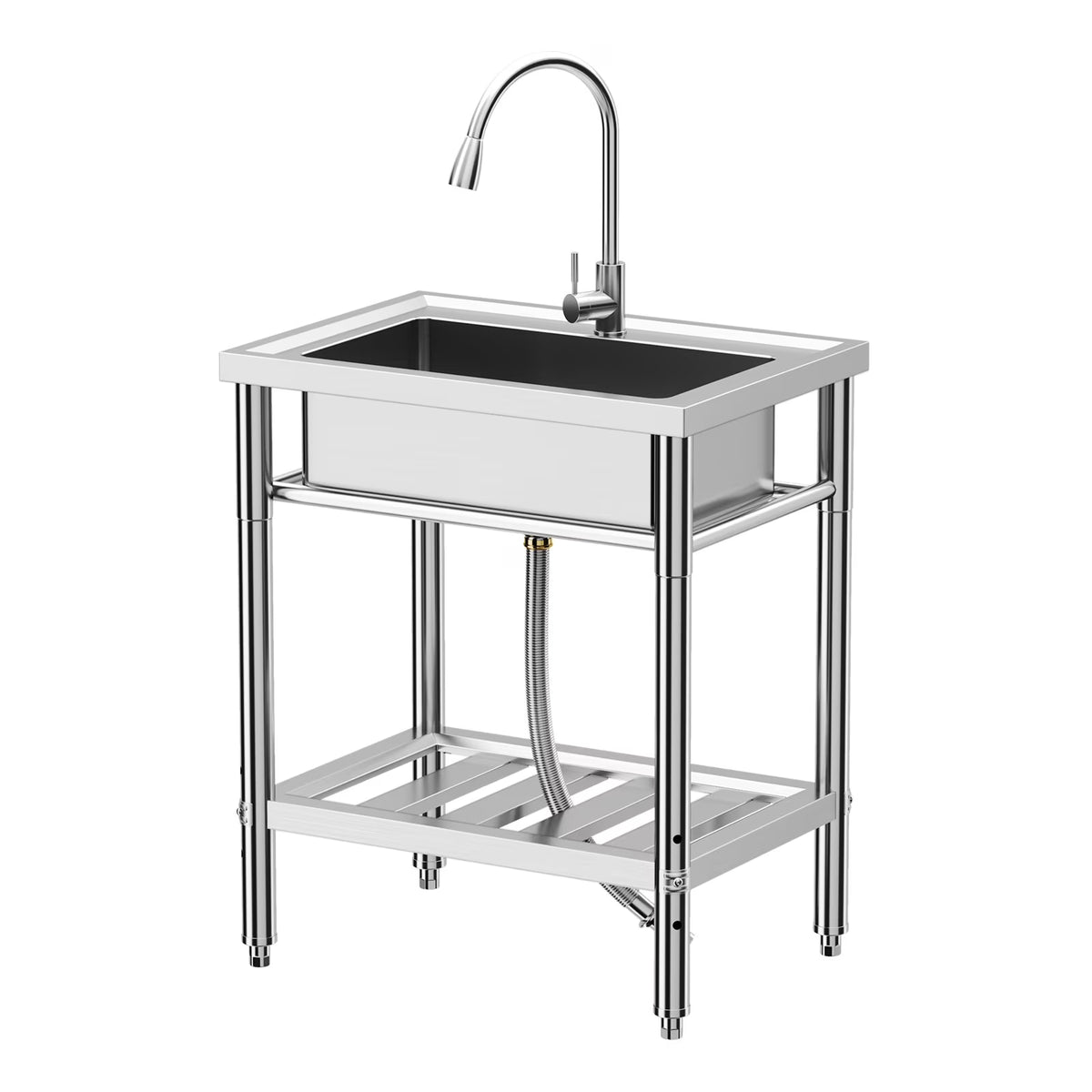 Maritcute 28"x20"x34" Stainless Steel Utility Sink with Hot/Cold Faucet, NSF Certified, for Home and Commercial Use