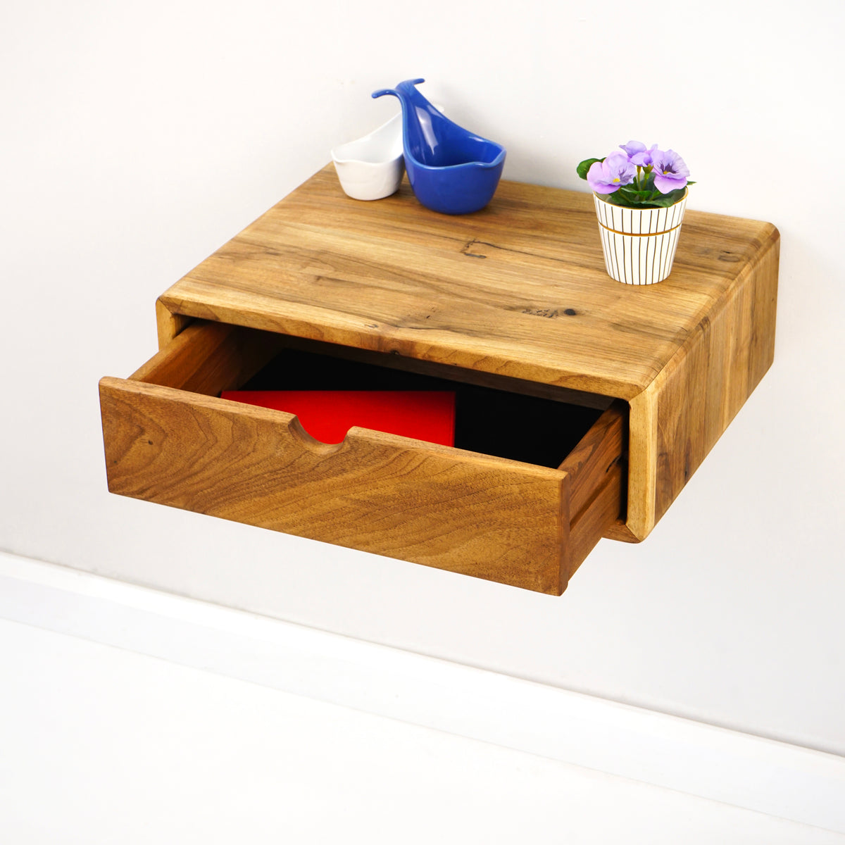 Ultimate Premium Products Floating Walnut Nightstand - Small