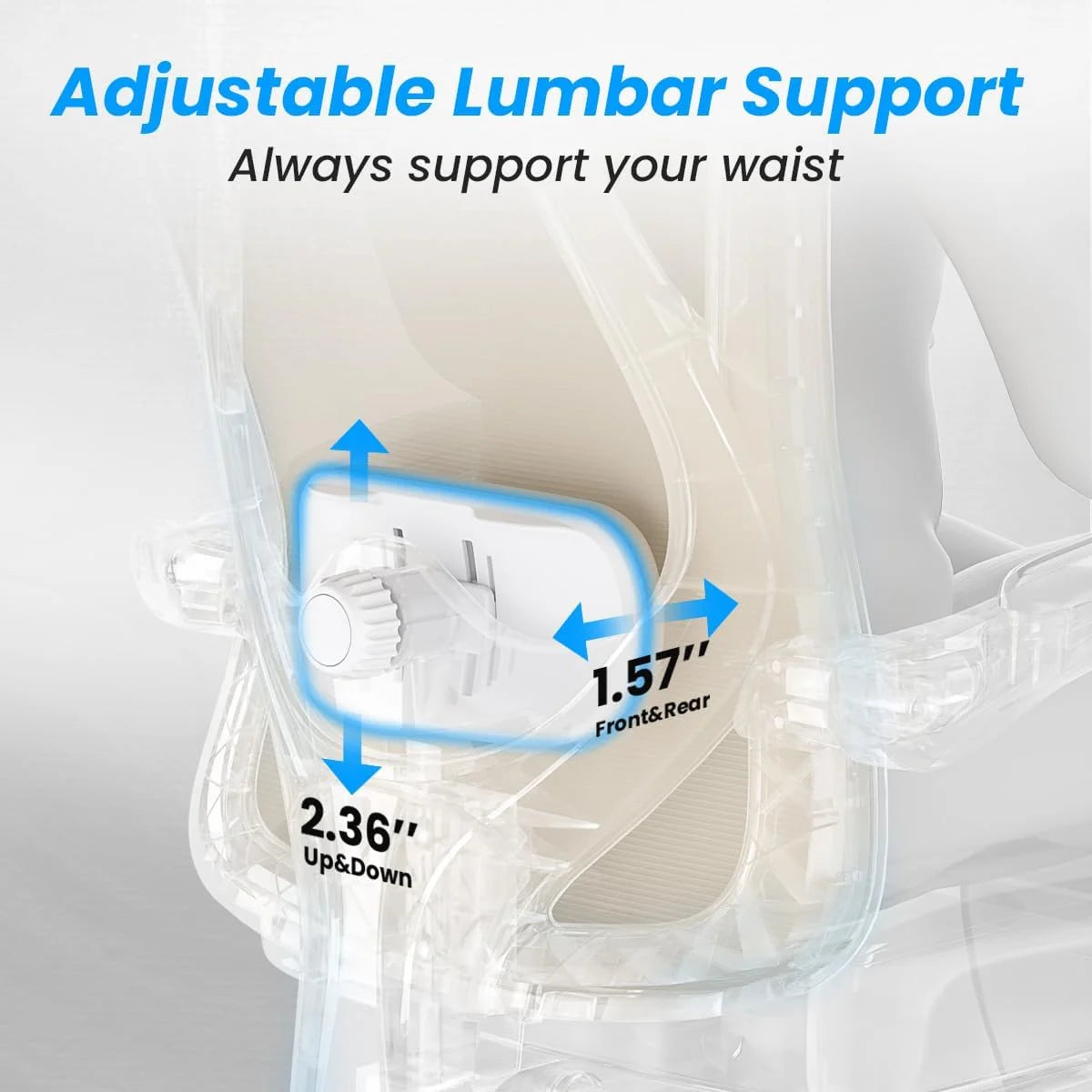 STARY Ergonomic Office Chair with Footrest, High Back Mesh Desk Chair with Adjustable Headrest & Lumbar Support, Comfortable Computer Chair for Home Office Study, White & Beige