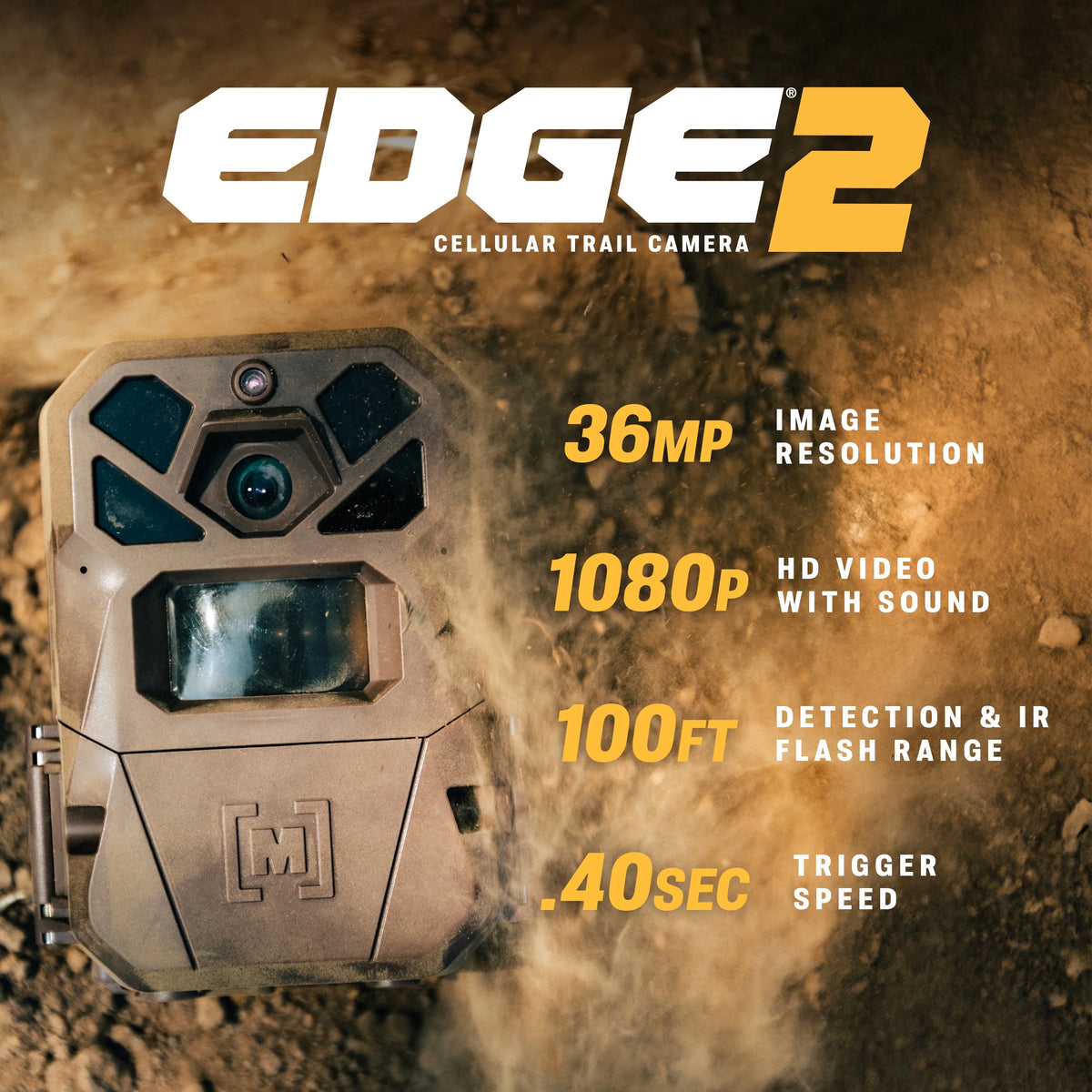 Moultrie Edge 2 Cellular Trail Camera (2PK) - 36MP photo, 1080p Video - Nationwide LTE - On Demand