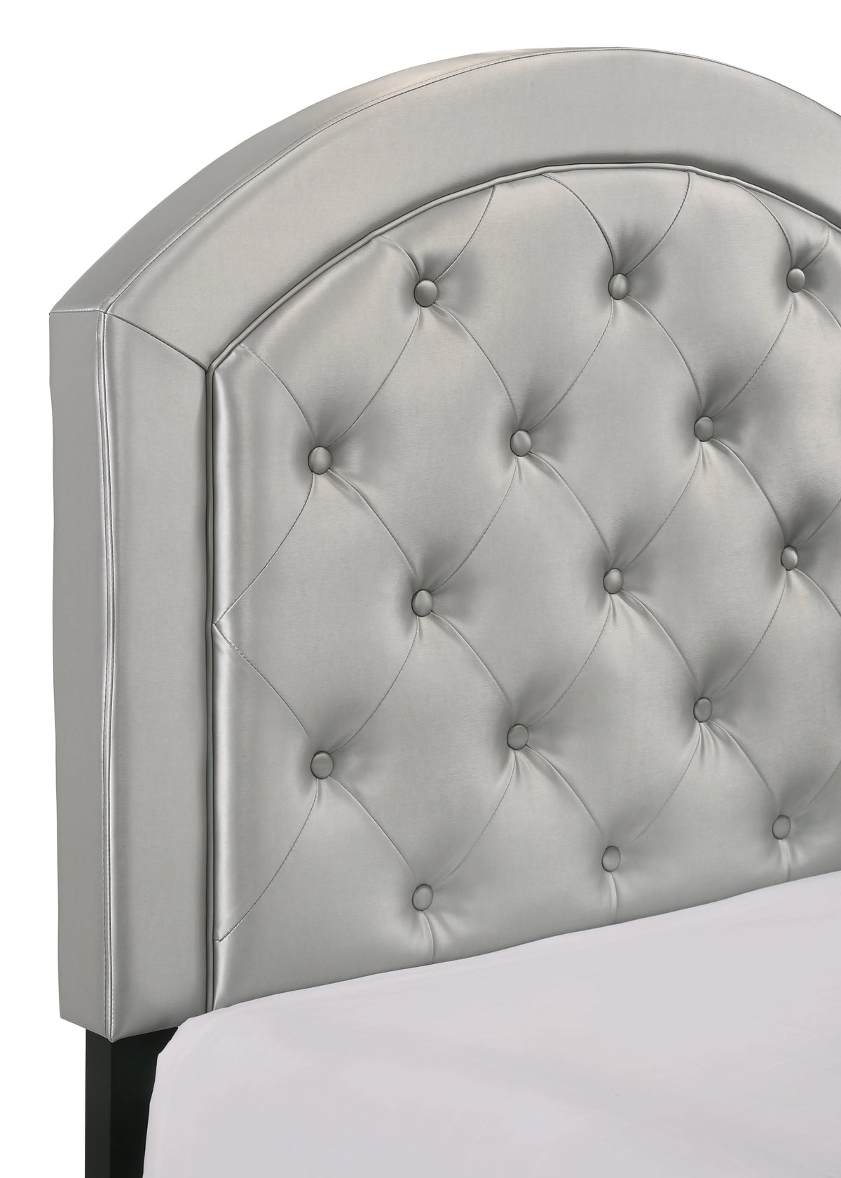 Crown Mark Silver Gaby Twin Platform Bed with Adjustable Headboard