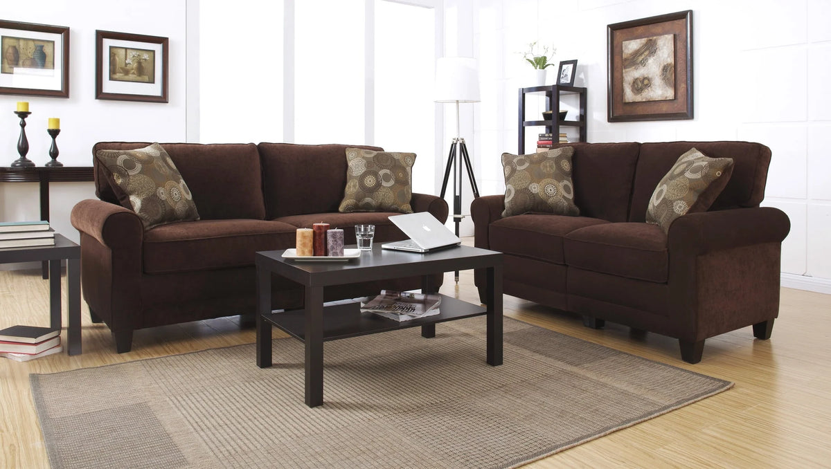Serta RTA Copenhagen Collection 73" Vanity Fabric Sofa, Brown