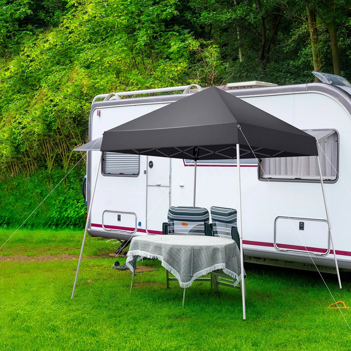 UBesGoo 6' x 6' Slant Leg Pop Up Canopy Tent Camping with Carry Bag Gray