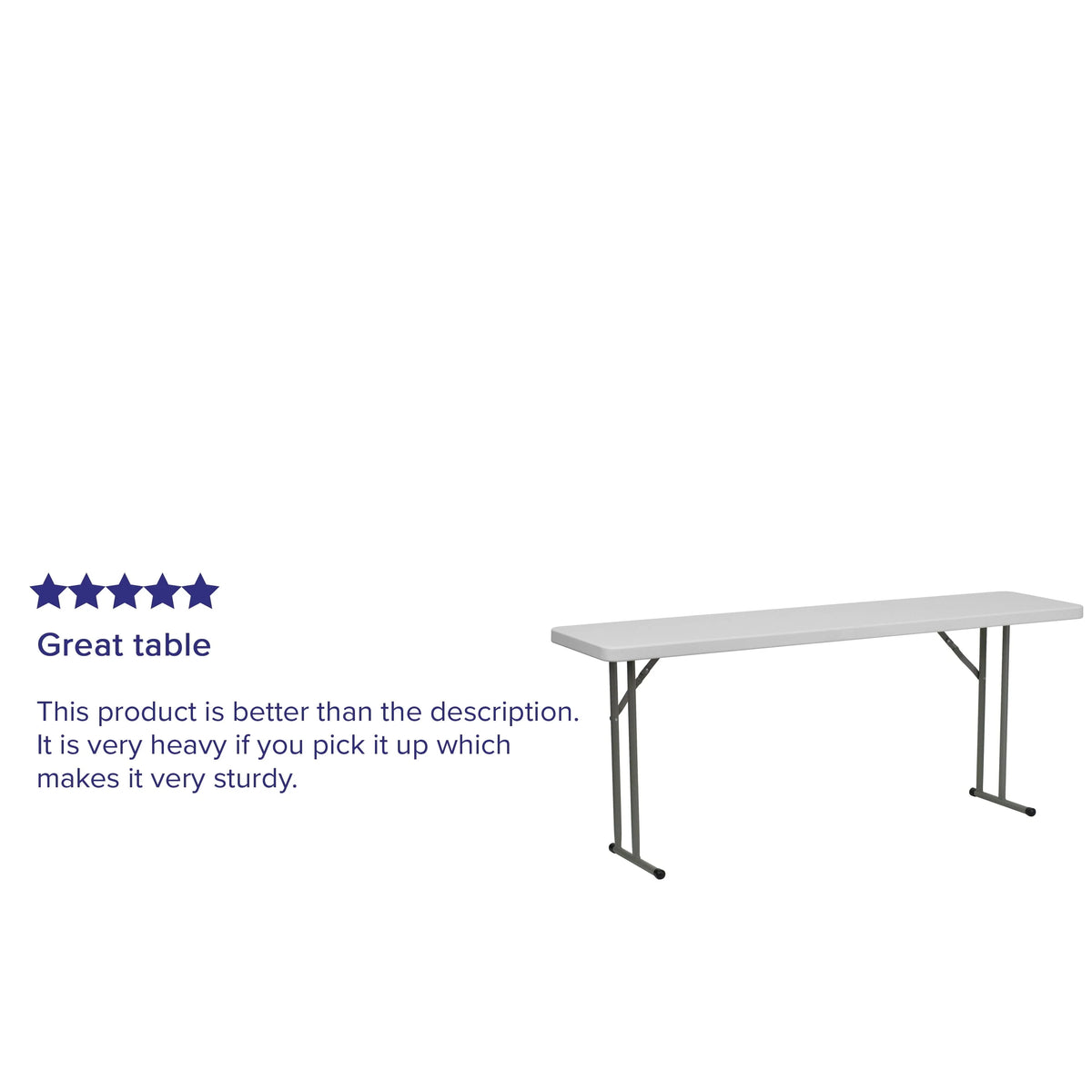 Flash Furniture 6-Foot Granite White Plastic Folding Training Table