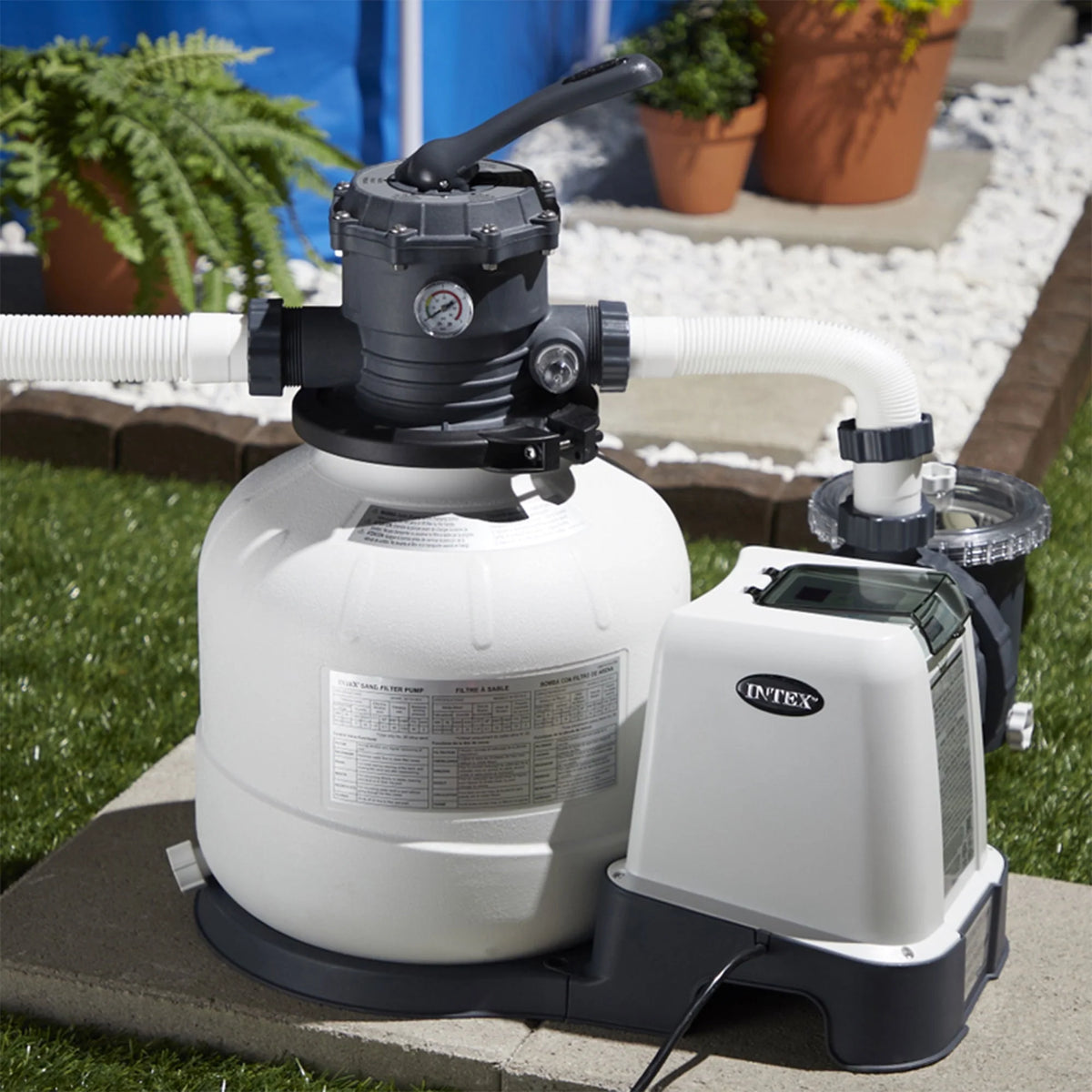 Intex 26647EG 2800 GPH Above Ground Pool Sand Filter Pump with Automatic Timer