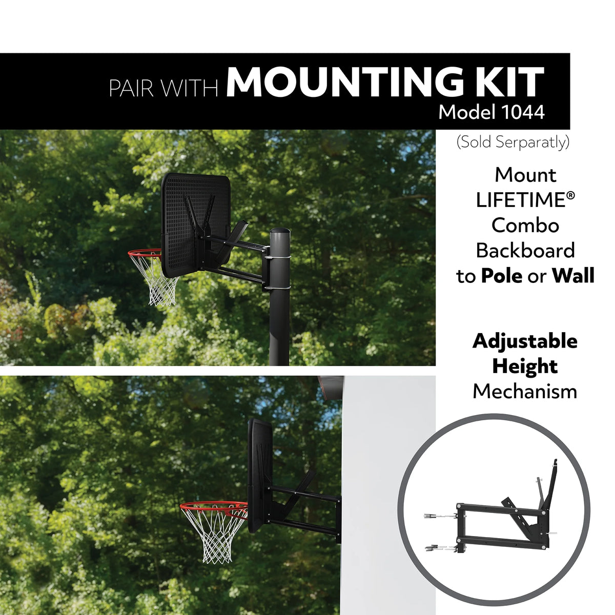 Lifetime New Basketball Indoor/Outdoor Backboard and Rim Combo Kit (54-inch Polycarbonate) - 71526