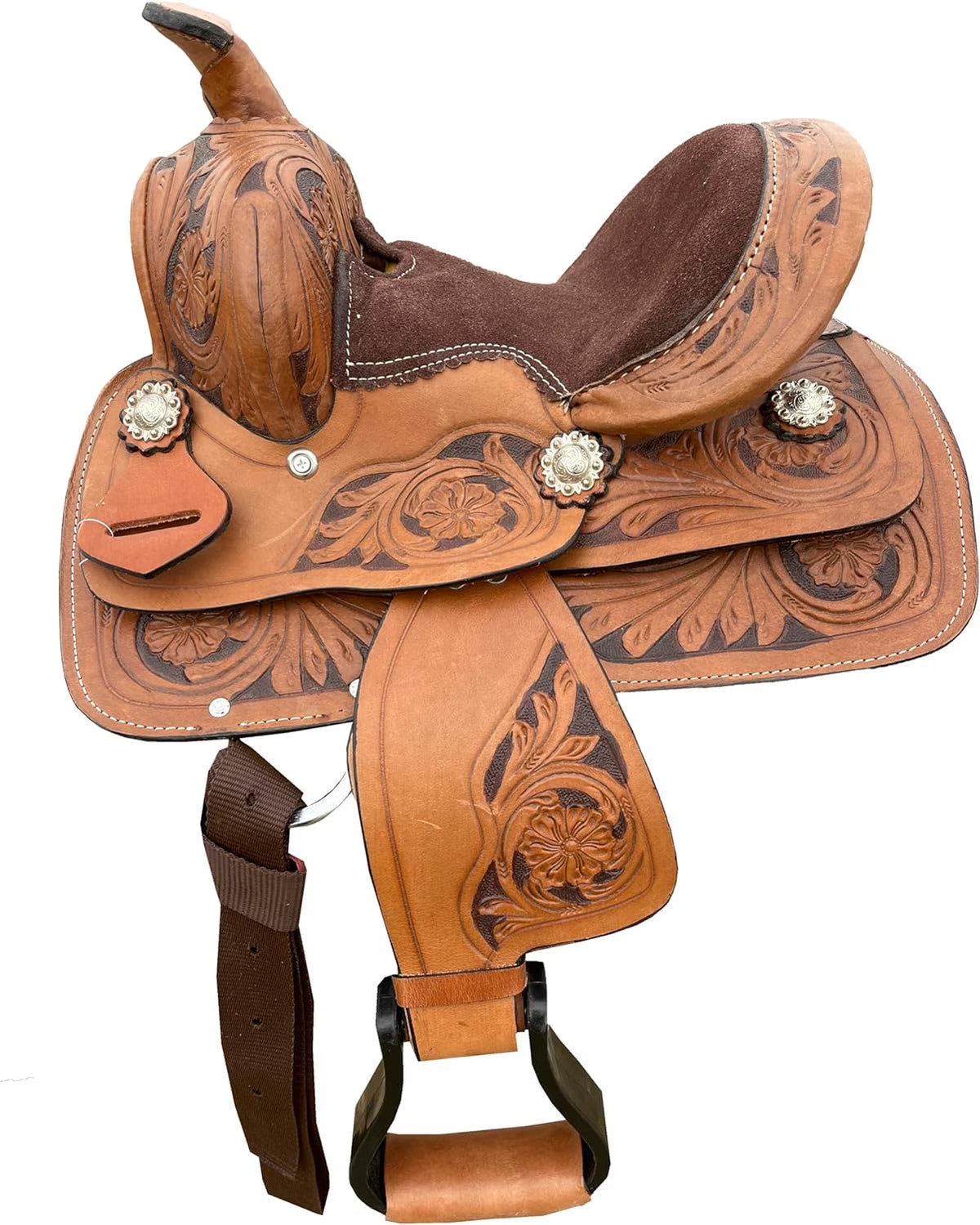 RESISTANCE Western Miniature Barrel Saddle with Conchos Inlay Colors