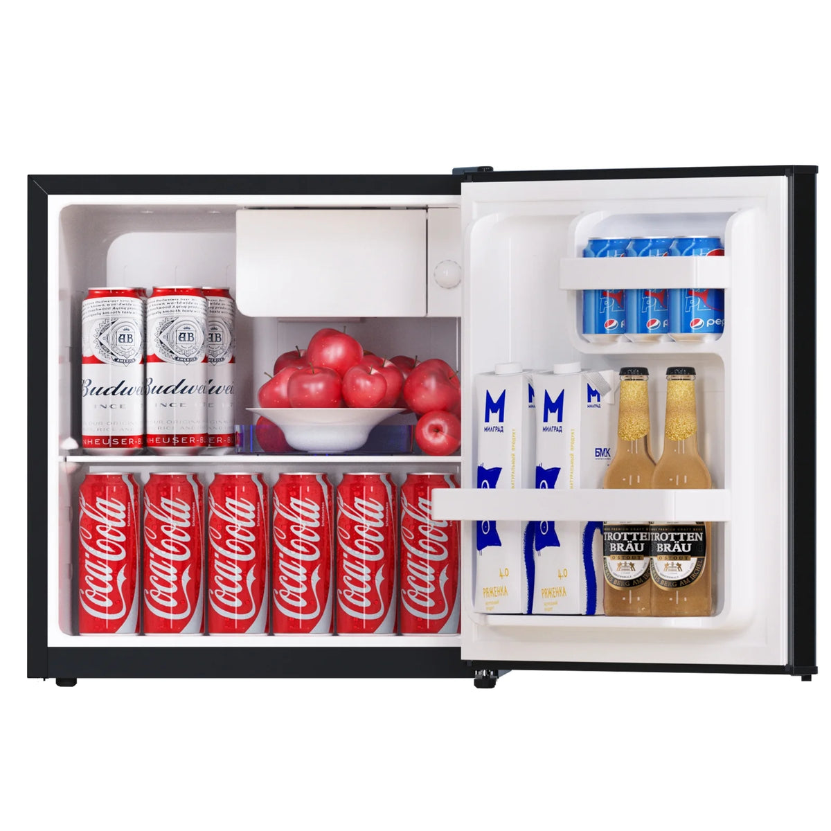 Frestec Compact Design Mini Refrigerator with Freezer, Black, 1.7 Cu.Ft