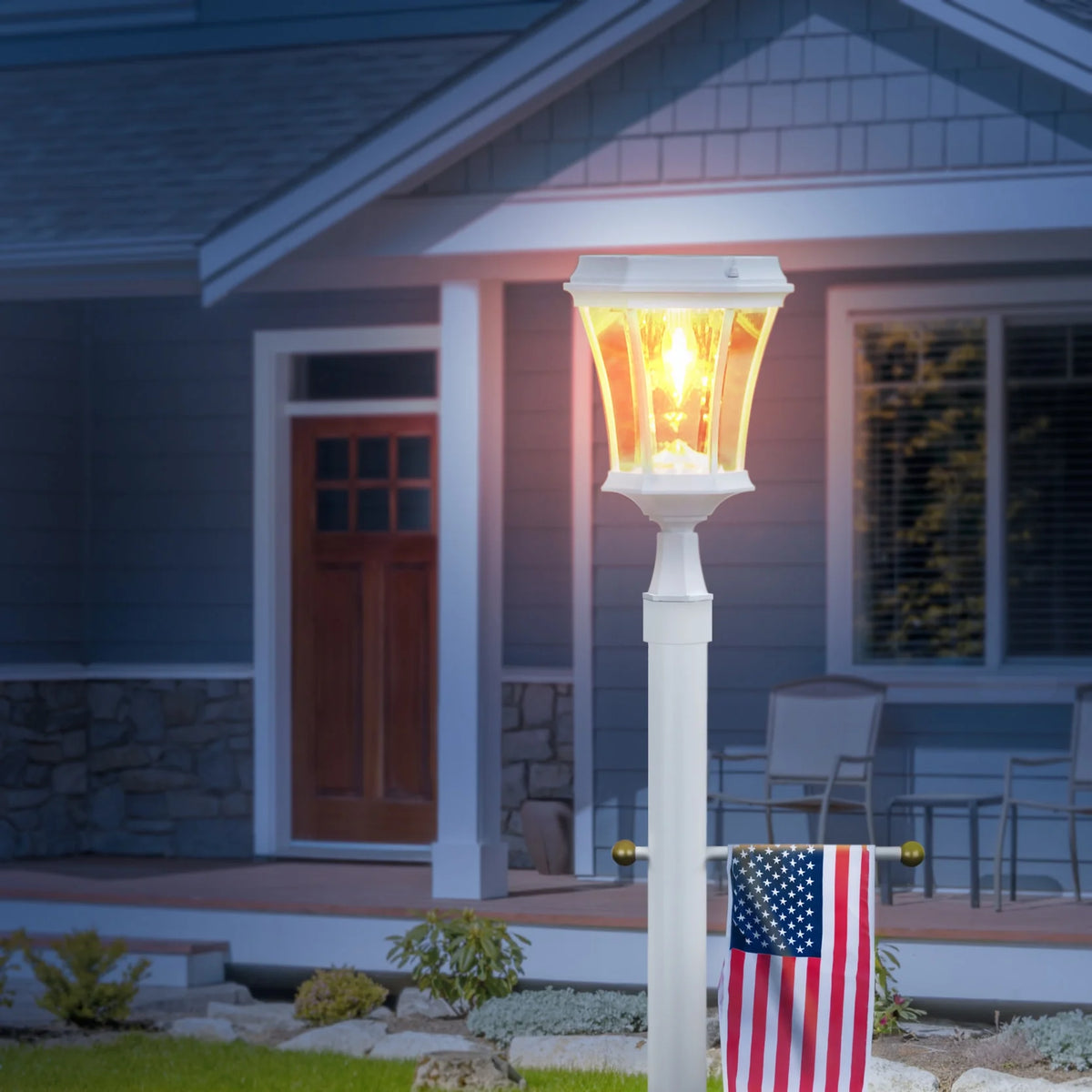 Design House 80" Traditional Weather-Resistant Outdoor Lamp Post with Cross Arm, Black
