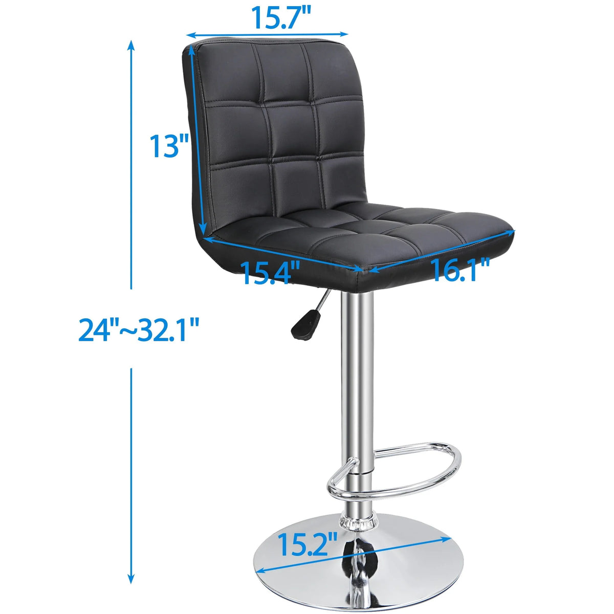 ZENSTYLE Swivel PU Leather Bar Stools with Back Spa Decor Seats 4PCS, Black