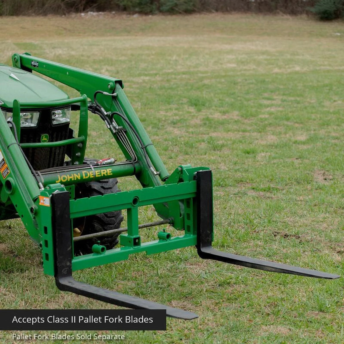 Titan Attachments Pallet Fork Frame Attachment, Rated 3,000 LB, Receiver Hitch, Fits John Deere Loaders, Frame Only