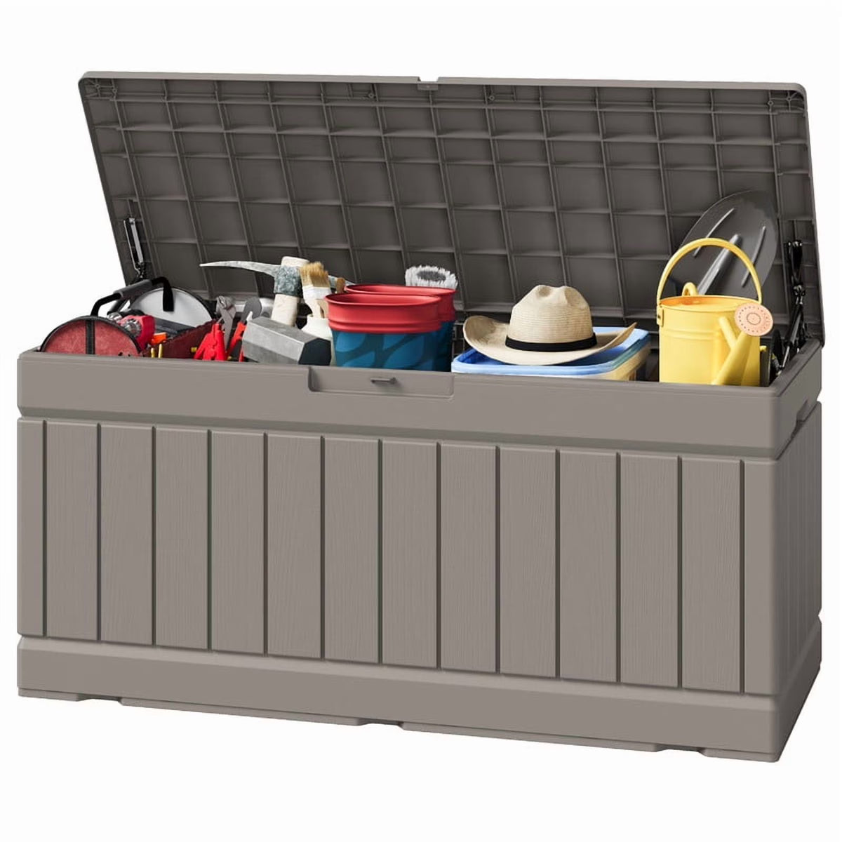 Homall 82 Gallon Outdoor Storage in Resin Deck Box 45.66in Width Lockable Deck Box, Black
