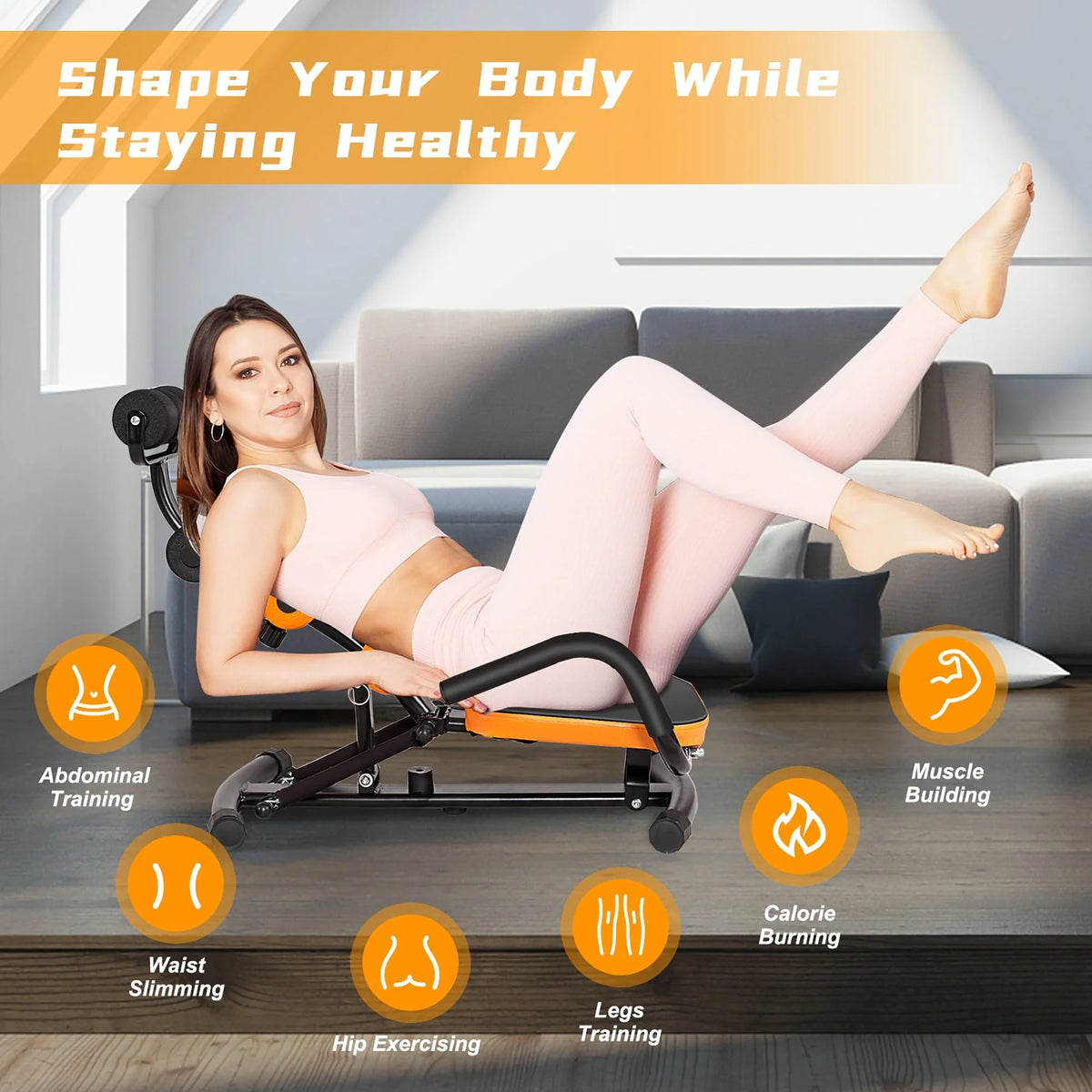 Costway Core Ab Trainer Bench Abdominal Stomach Exerciser Workout Gym Fitness Machine
