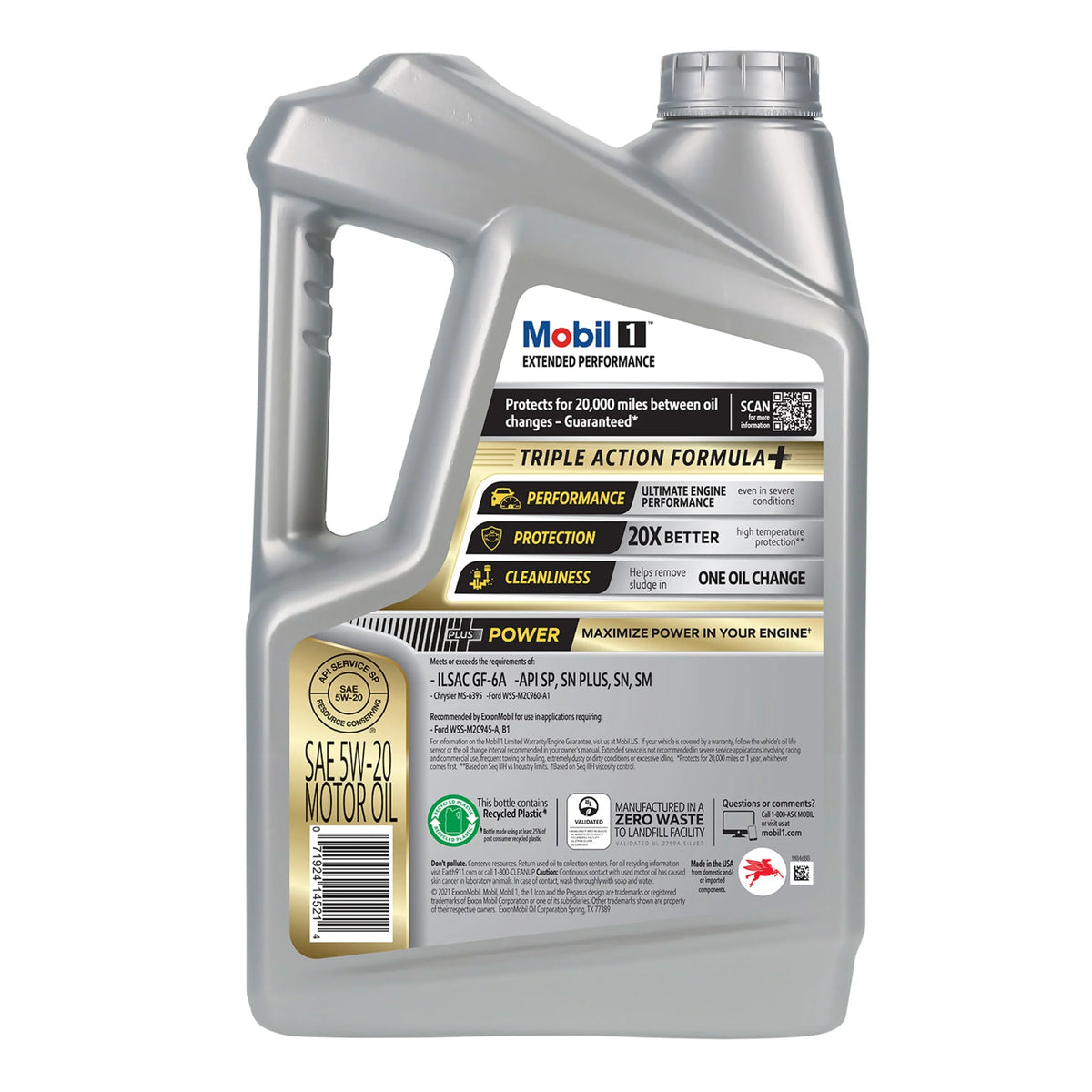 Mobil 1 Extended Performance Full Synthetic Motor Oil 5W-20, 5 Quart (3 Pack)