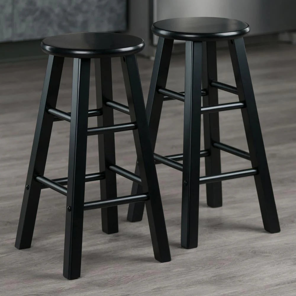 Winsome Wood Element 2-Pc 24" Counter Stool Set, Black Finish