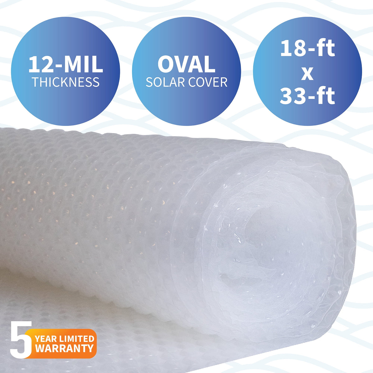 Blue Wave 12-mil Solar Blanket for Round Above-Ground Pools - Clear