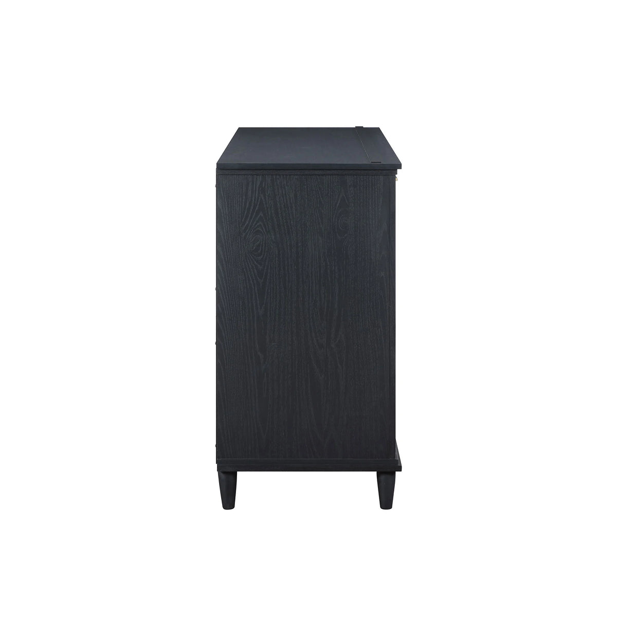 Beautiful Drew Rattan Media Console with Teched Away Drawer by Drew Barrymore, Warm Honey Finish