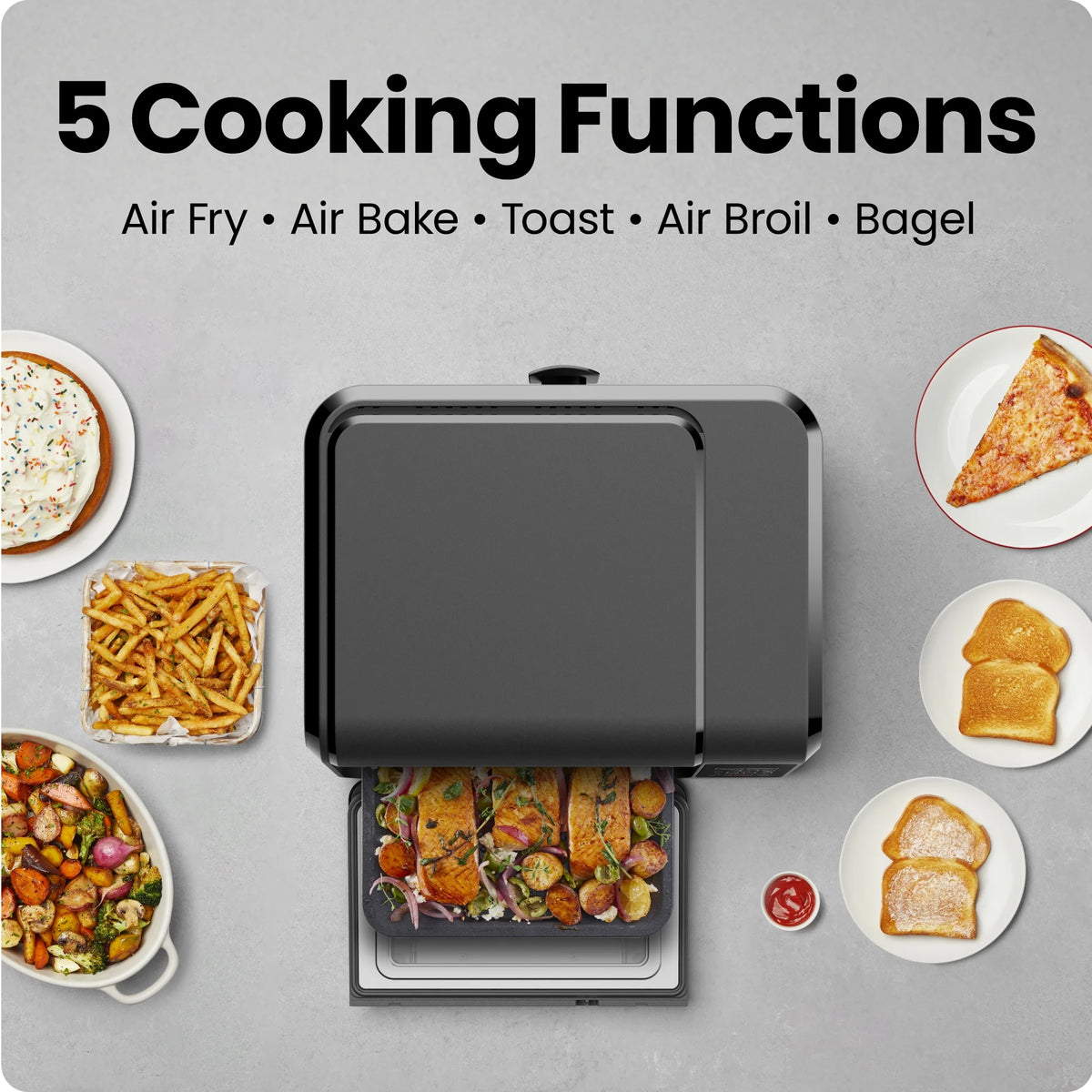 Chefman EasyAir 15 Qt. Toaster Oven Air Fryer, 5 Cooking Functions & 450��F Max Temperature �C Black
