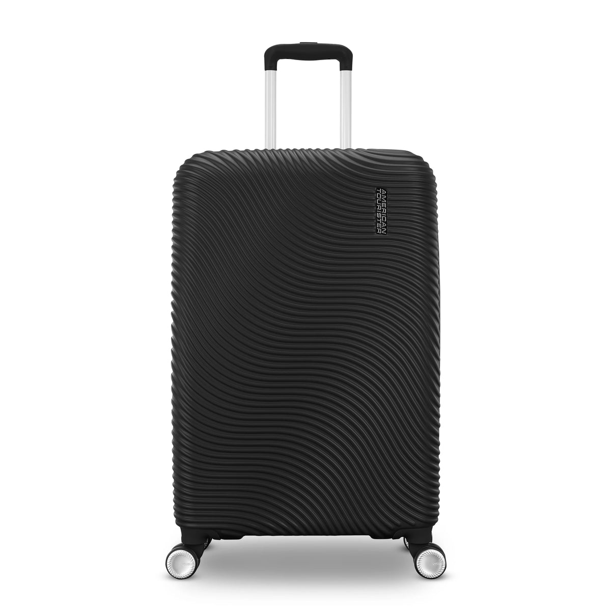 American Tourister Color Waves Medium Checked Suitcase with Spinner Wheels - Black