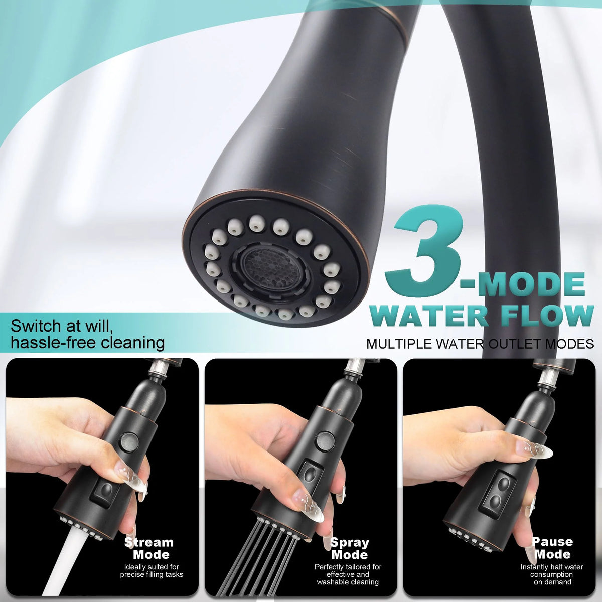 Dual-sensor Pull Down Touchless Kitchen Faucet