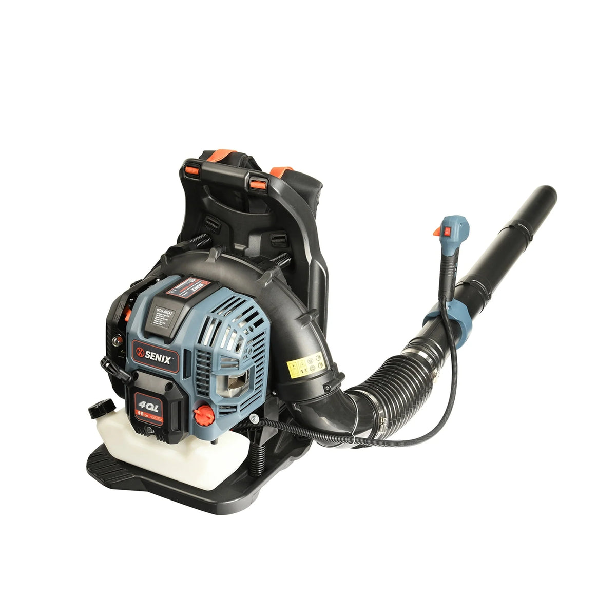 SENIX 49 Cc 4-Cycle Gas Powered Backpack Leaf Blower, up To 600 cfm and 200 mph, BLB4QL-M