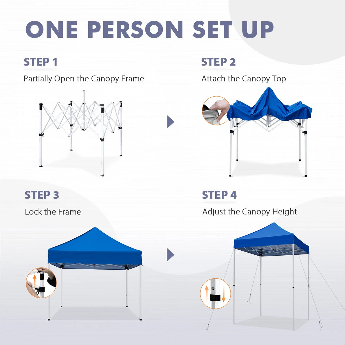 INTER HUT 5x5 Outdoor Pop up Canopy Gazebo, Instant Easy Set up Outdoor Canopy Commercial Fair Shelter, Beige