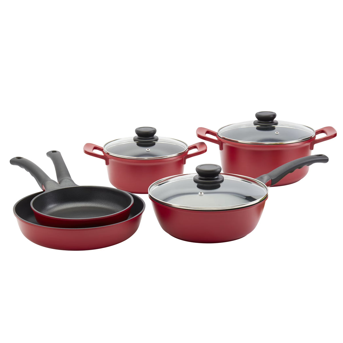 Philippe Richard Red 8PC Lite Cast Aluminum Cookware Set