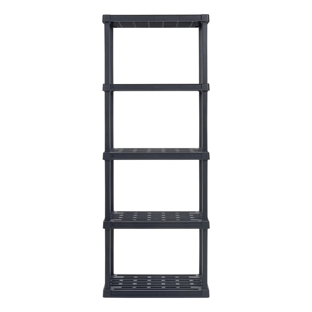 IRIS USA 5 -Tier Plastic Rack Storage Shelf with 200 lb. Total Capacity, Black