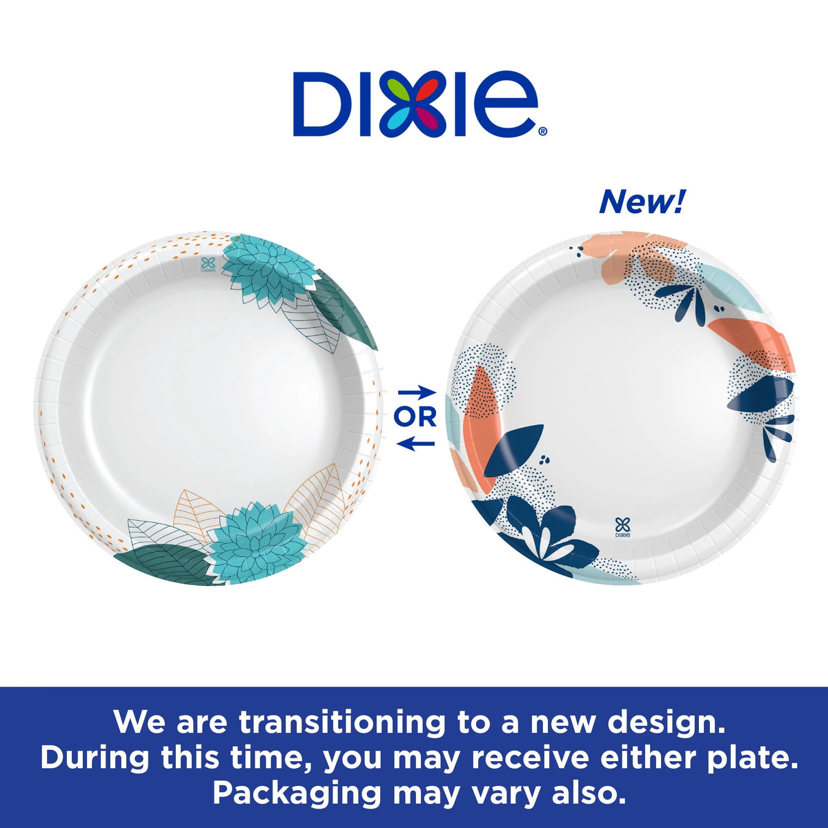 (4 pack) Dixie Disposable Paper Plates, Multicolor, 10 in, 210 Count