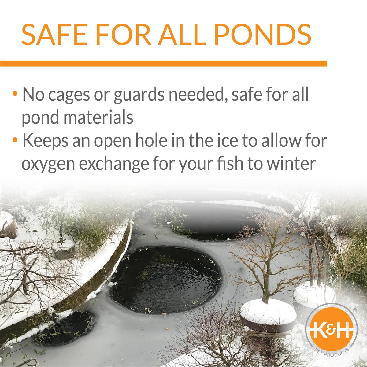 K&H Perfect Climate Submersible Pond De-Icer, Gray, 300W