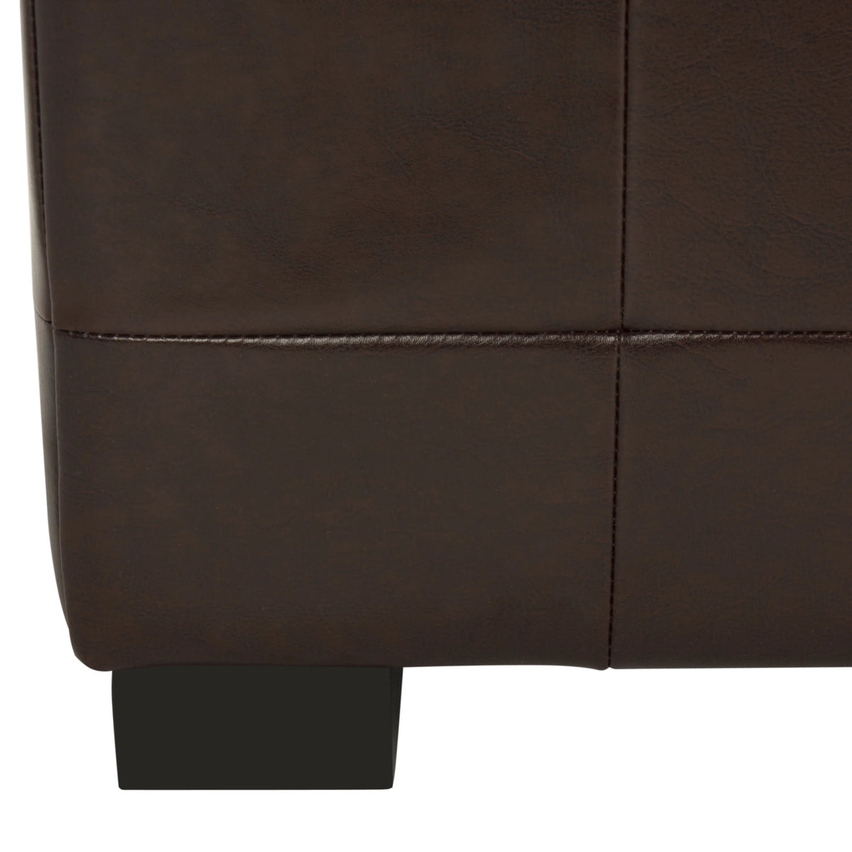SAFAVIEH Large Manhattan Rustic Tufted Storage Bench, Brown