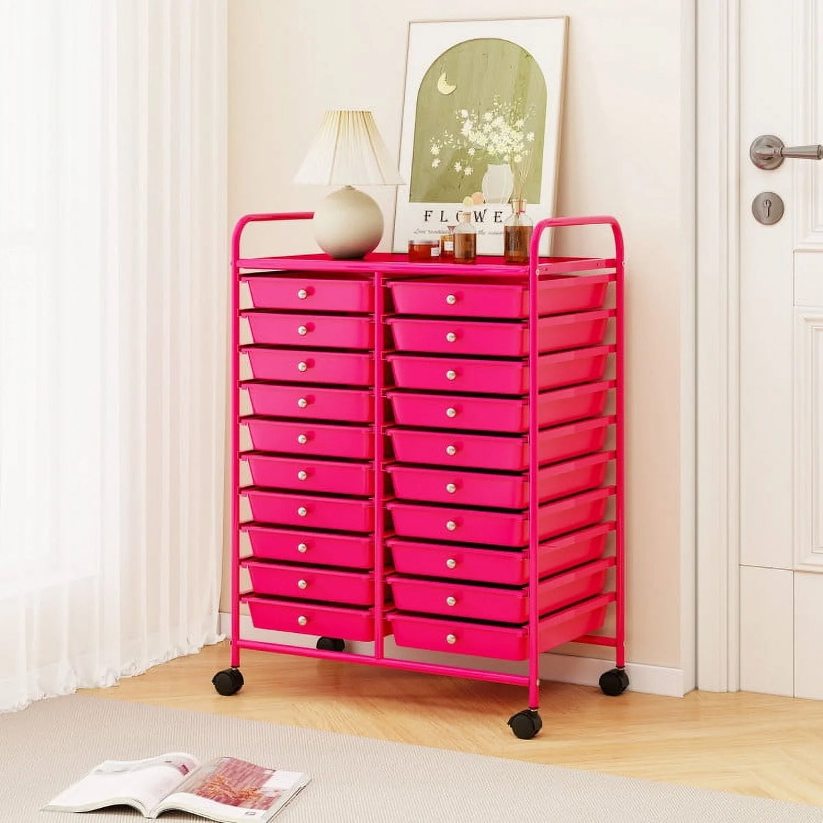 20 Drawers Rolling Storage Cart Studio Organizer