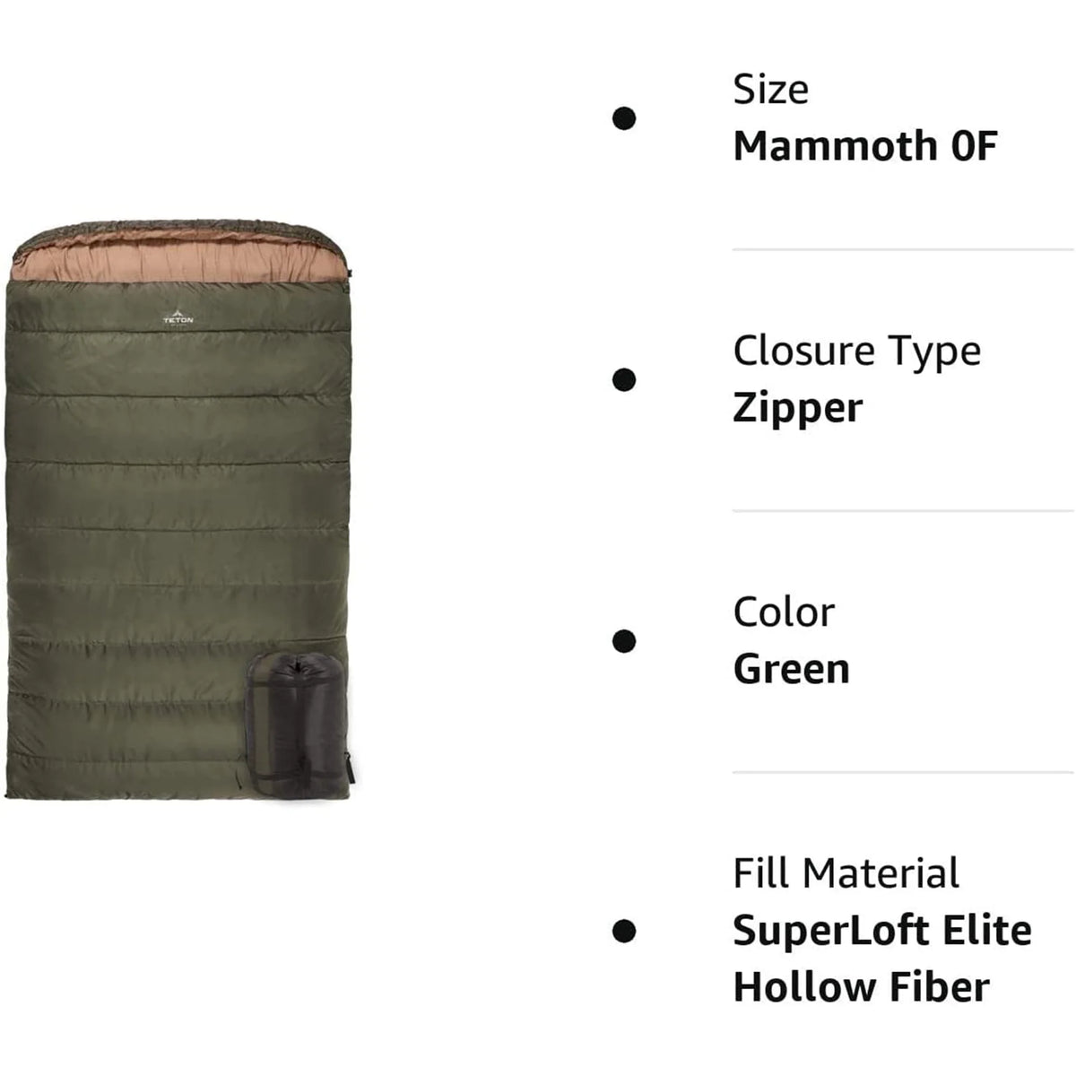 TETON Sports Mammoth 0F Sleeping Bag
