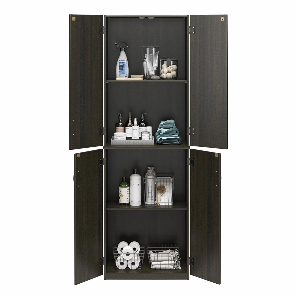 Mainstays 72" 4-Door Storage Cabinet, Espresso