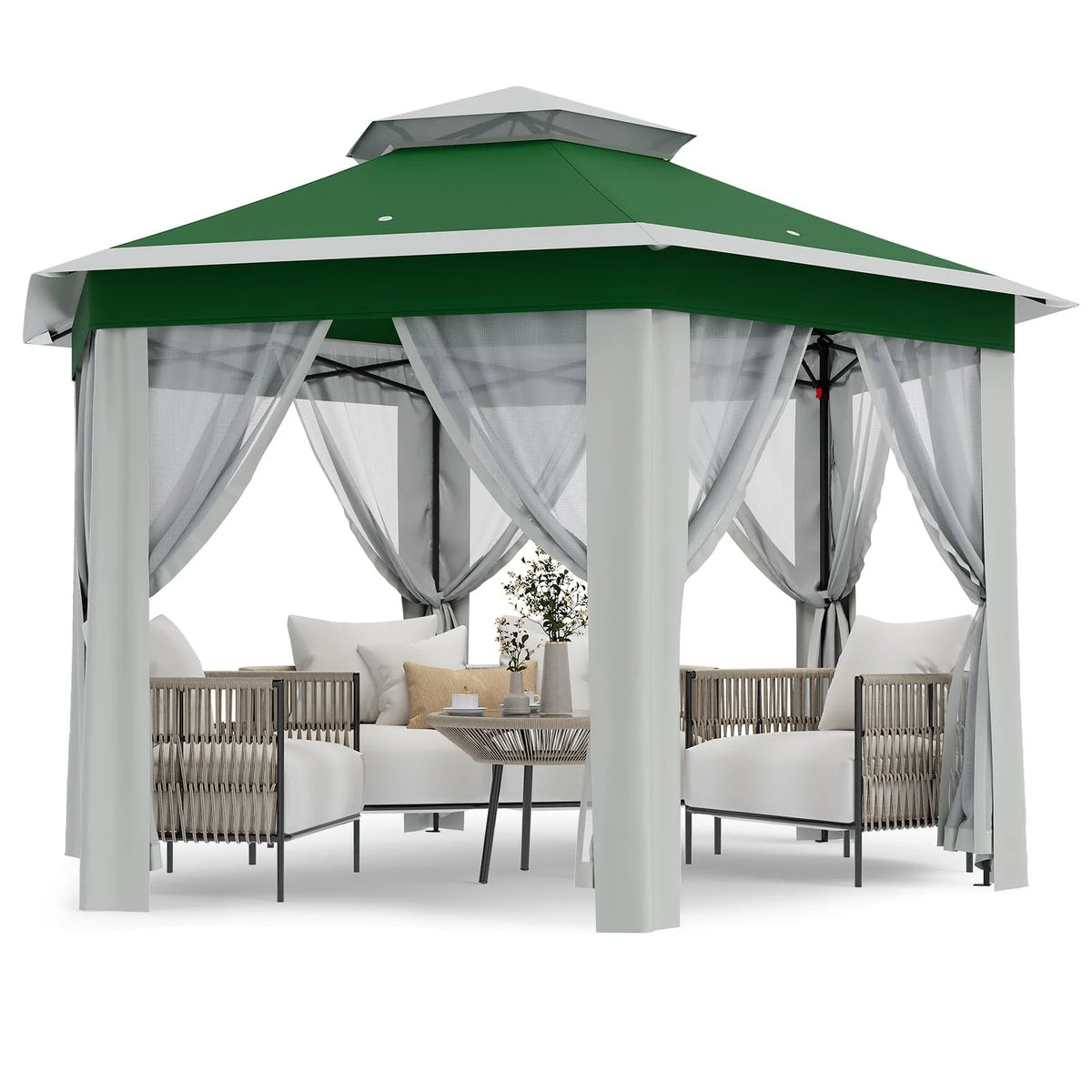 Accreate 13' X 13' Outdoor Patio Gazebo,Outdoor Canopy Tent with Mosquito Netting,Backyard Tent for Party, Wedding, Outdoor Dining, Patio, Backyard