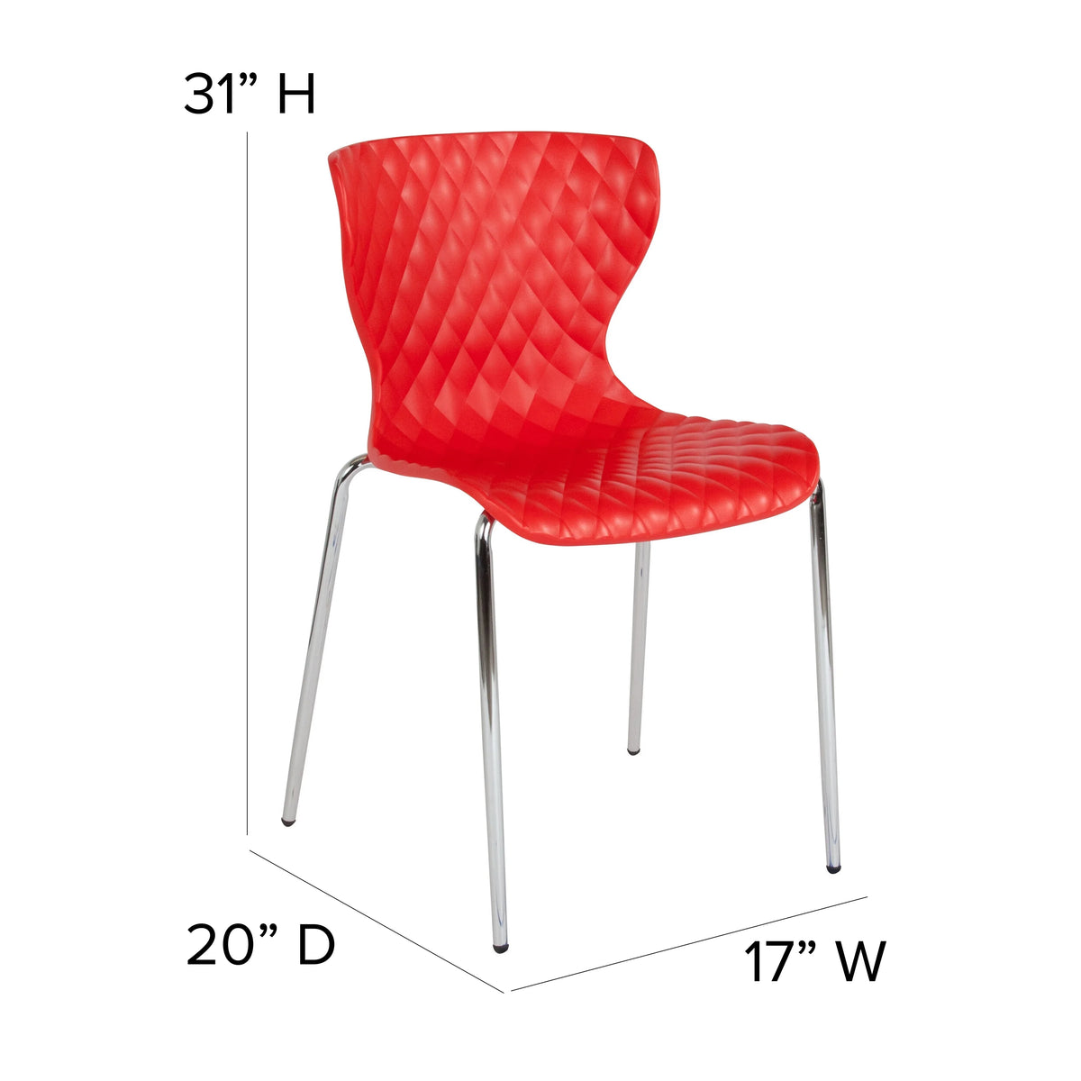 Flash Furniture 4 Pack Lowell Contemporary Design Orange Plastic Stack Chair