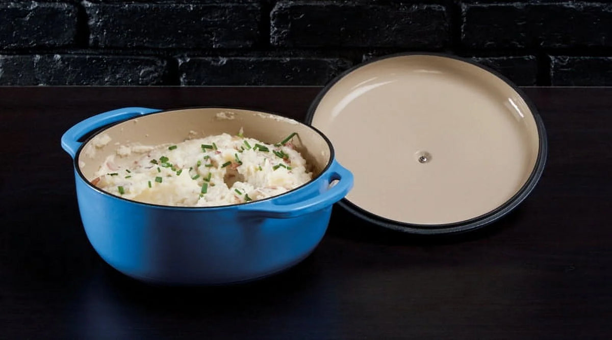 Lodge Enameled Cast Iron 6 Quart Blue Dutch Oven & Cover