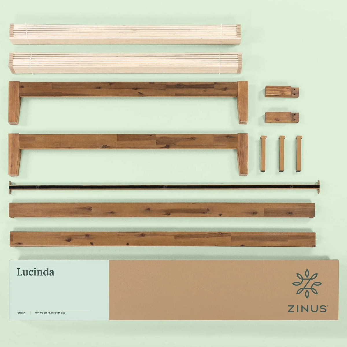 Zinus Lucinda 10" Wood Platform Bed Frame, Queen