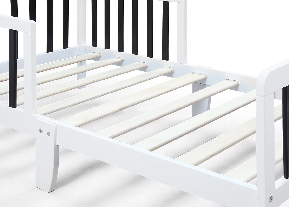 Olive & Opie Twain Toddler Bed, Red/Blue Finish