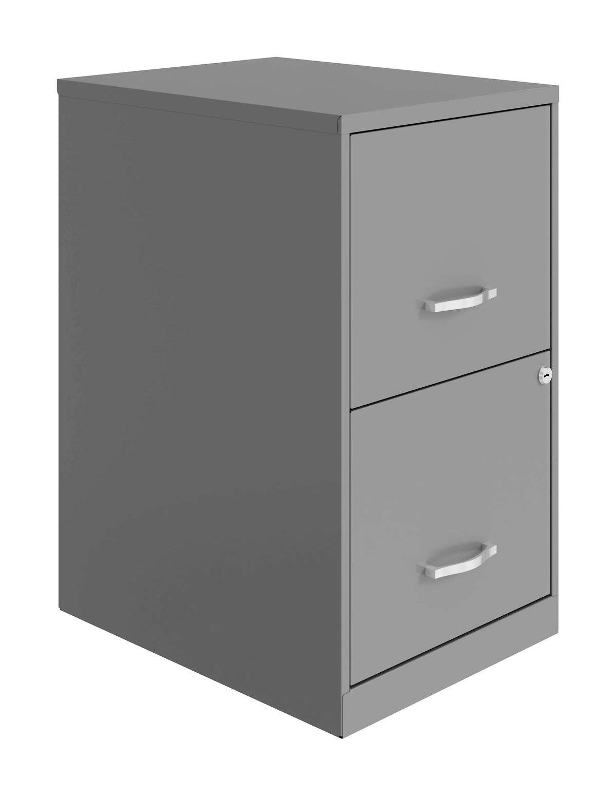 Space Solutions 18" Deep 2 Drawer Letter Width Vertical File Cabinet, Silver