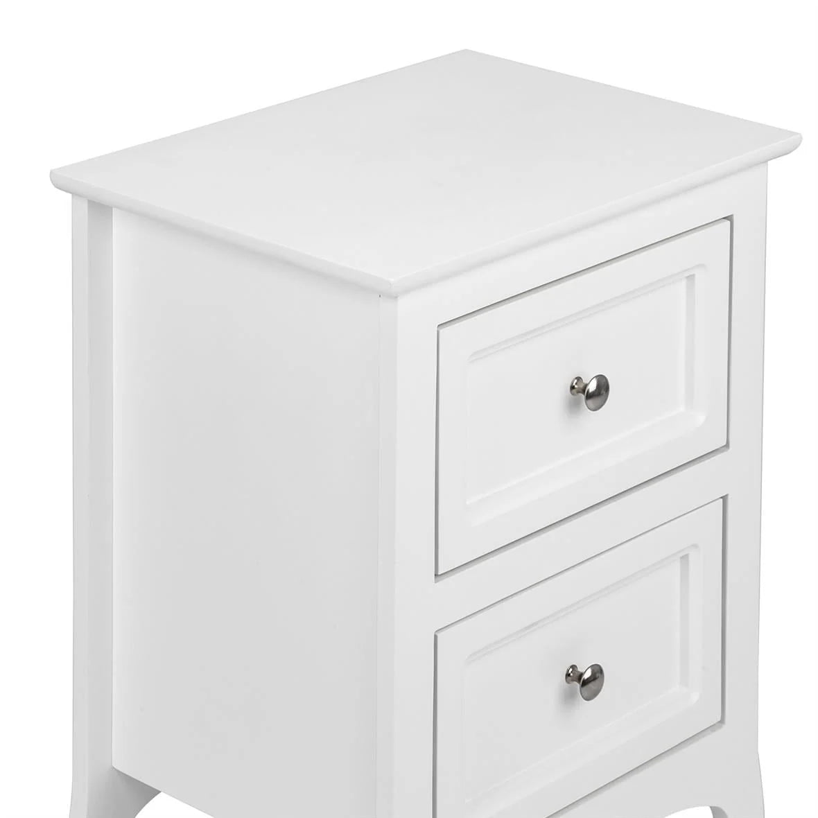 UBesGoo Nightstand End Table with 2 Drawer,White Finish