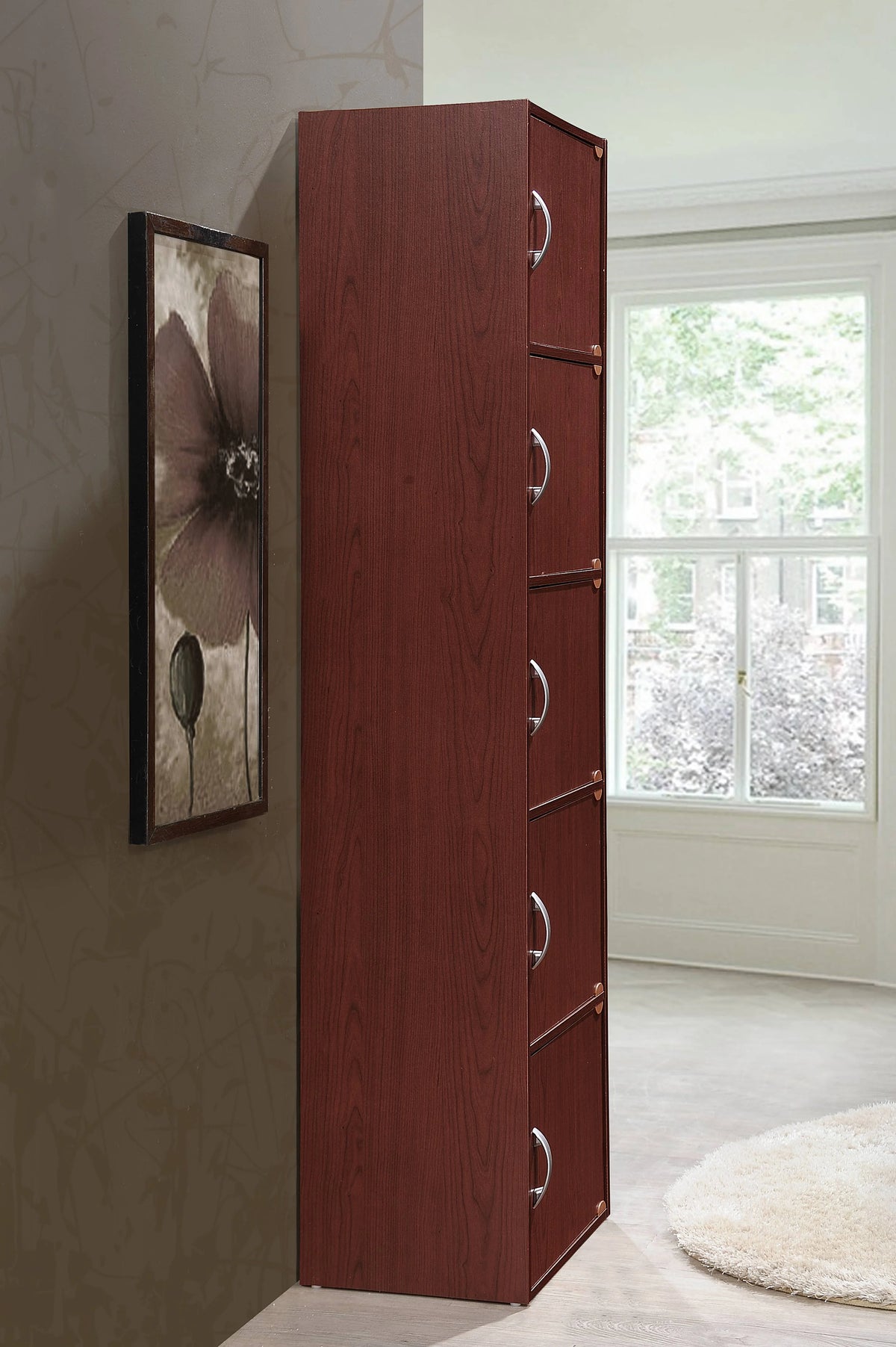 Hodedah 5-Shelf, 5-Door Multipurpose Cabinet, Multiple Colors