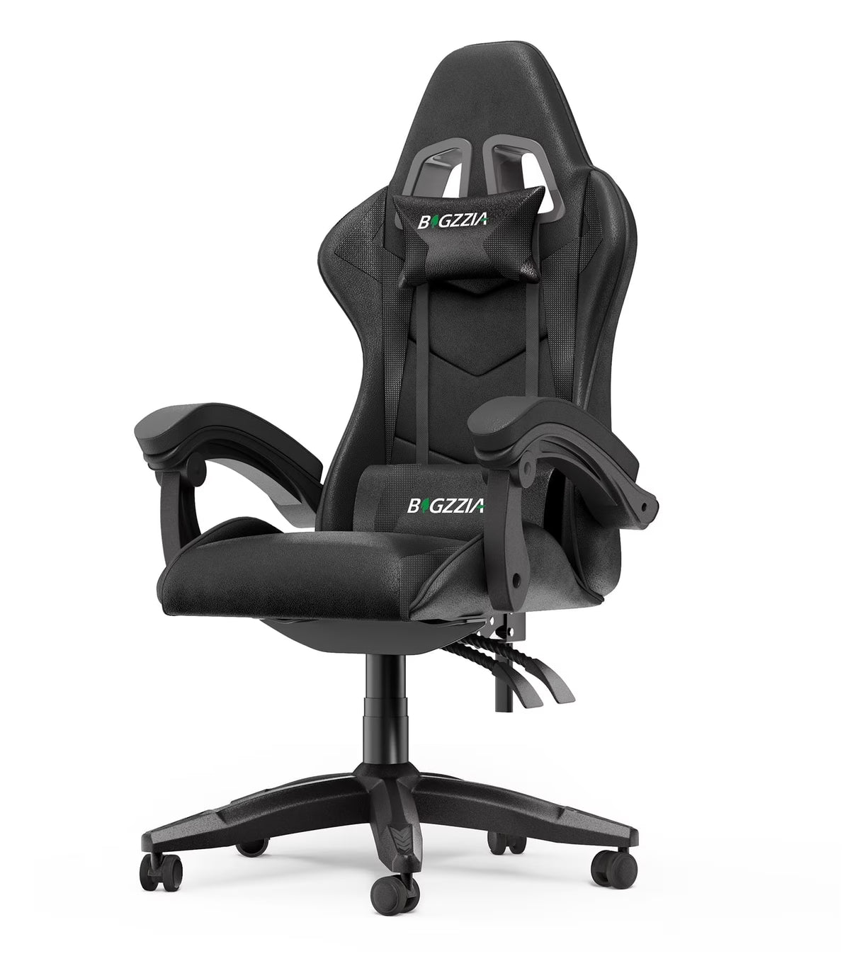 Bigzzia Gaming Chair Pu Leather Office Chair with Ergonomic Lumbar Pillow, Reclining Racing Game Chair Backrest and Seat Height Adjustable Swivel Recliner,Esports Chair with Headrest,Blue