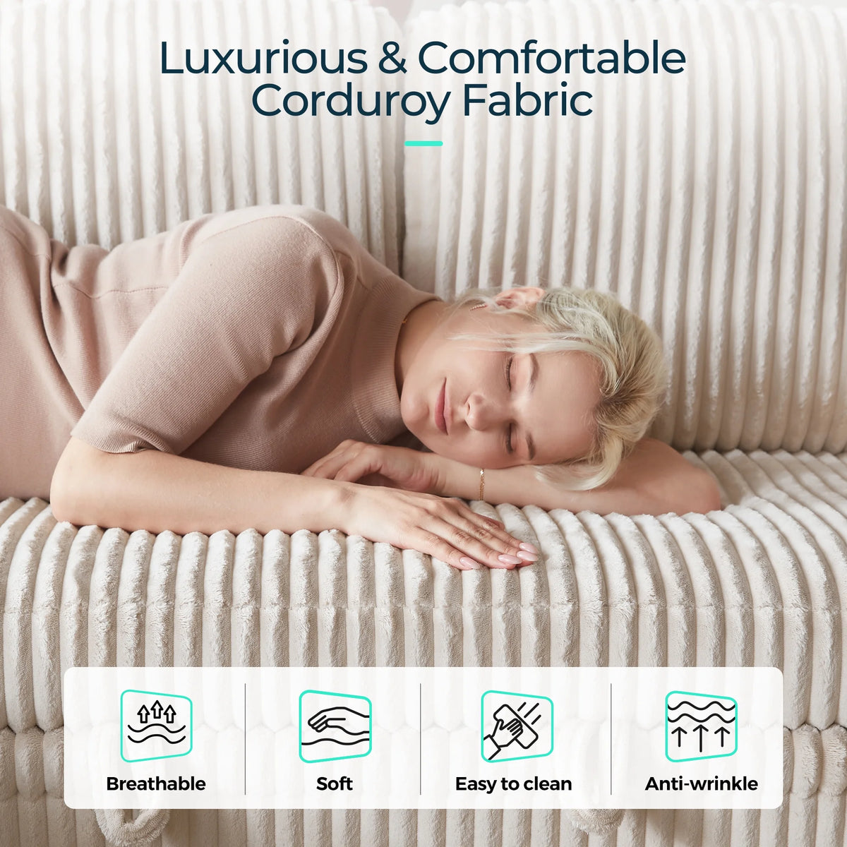 Linsy Home Plush Corduroy Sleeper Sofa Bed with Reversible Storage Chaise, Pull Out Couch Bed with USB, Cup Holder, Side Pocket, L Shaped Sectional Couches for Living Room, Apartment, Dark Grey