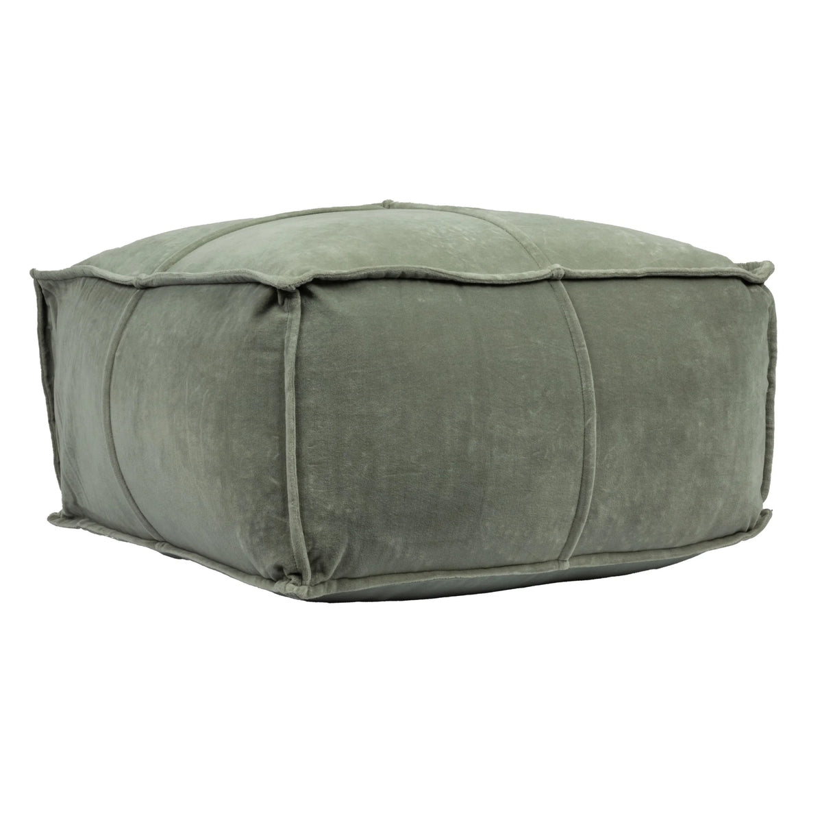 Creative Co-Op Square Cotton Velvet Pouf Seat, Goldenrod Yellow