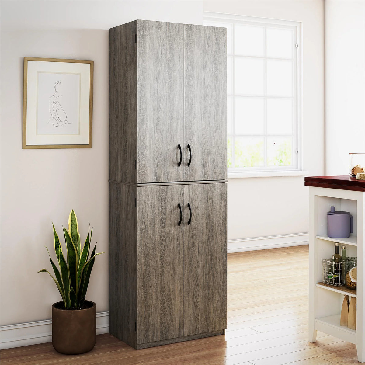 Mainstays 72" 4-Door Storage Cabinet, Espresso
