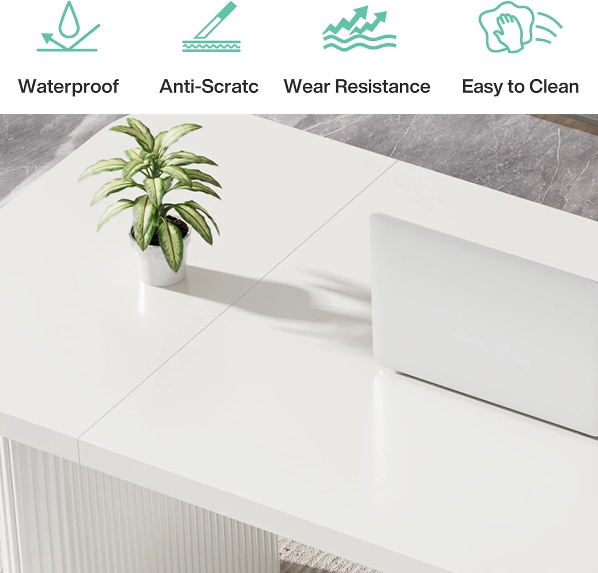Tribesigns 63'' Computer Desk, Simple Rectangular Writing Table for Home Office Study Room Bedroom