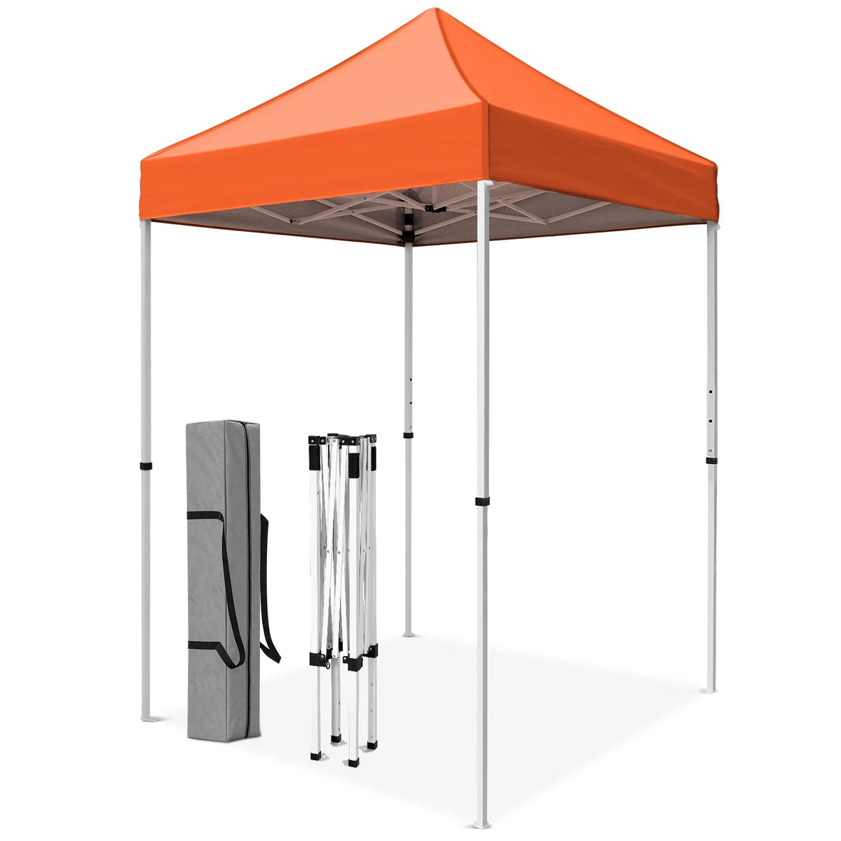 INTER HUT 5x5 Outdoor Pop up Canopy Gazebo, Instant Easy Set up Outdoor Canopy Commercial Fair Shelter, Beige