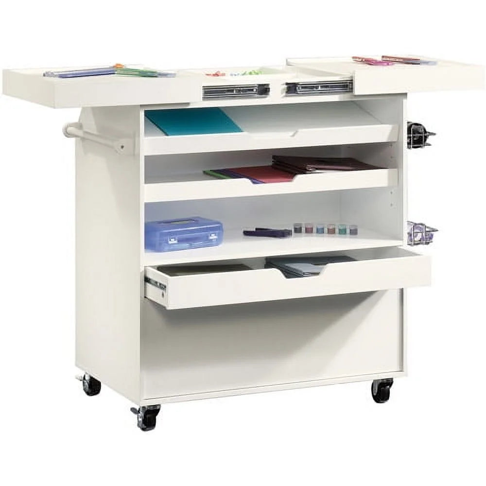 Sauder Select Craft Storage Cart, White Finish